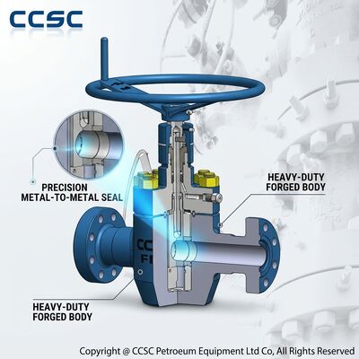 الخدمة الحمضية API 6A صمام البوابة FF HH H2S المقاوم للضغط الصلب المقلد غطاء الختم 5000psi رأس البئر الغاز الحمضي