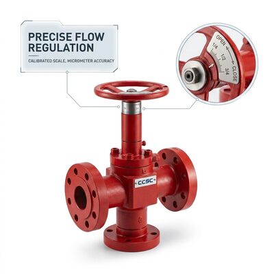 صمام خنق إبرة قابل للتعديل ذو حواف API 6A 2 1/16 بوصة 10000psi مزورة سبائك الصلب EE تقليم الاختناق المنوع